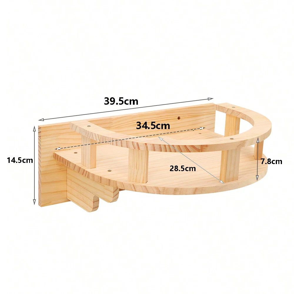 Cat Wall-Mounted Climbing Set – Wooden Hammocks, Perches, Sisal Ladder & Scratching Shelves