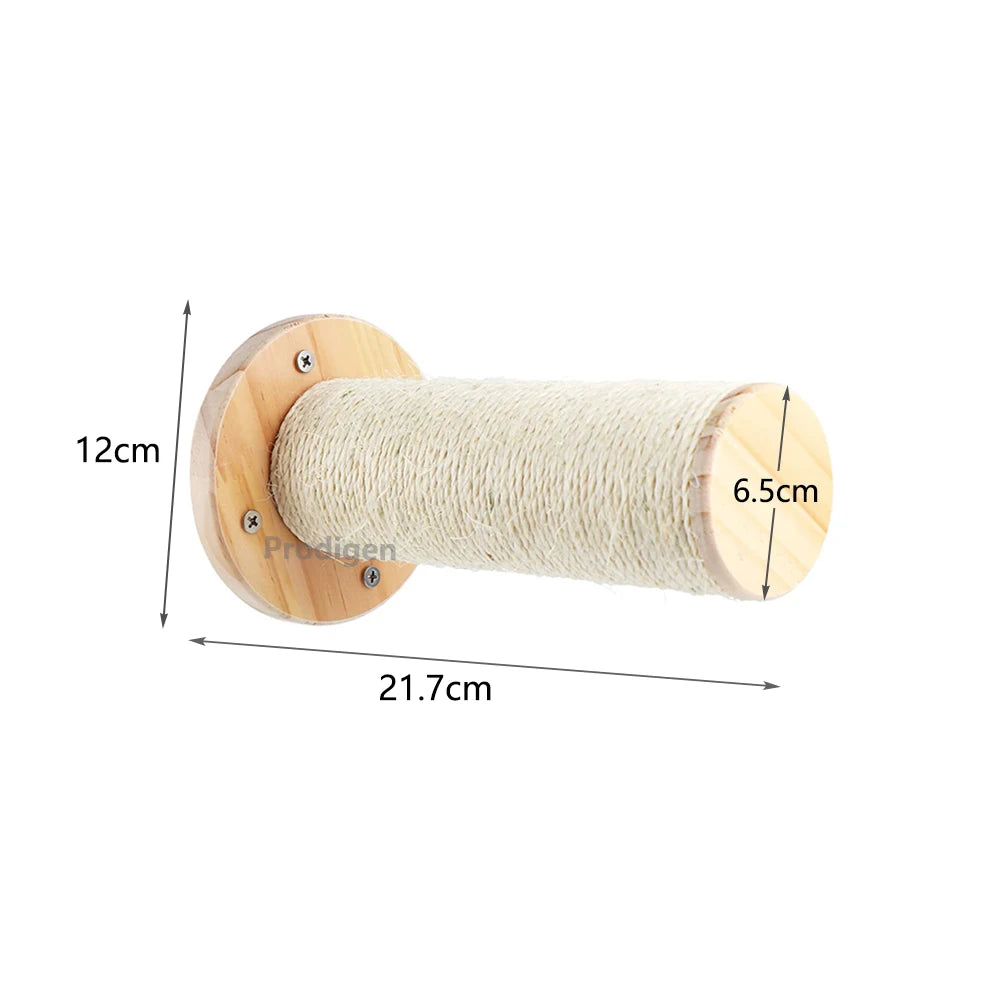 Cat Wall-Mounted Climbing Set – Wooden Hammocks, Perches, Sisal Ladder & Scratching Shelves