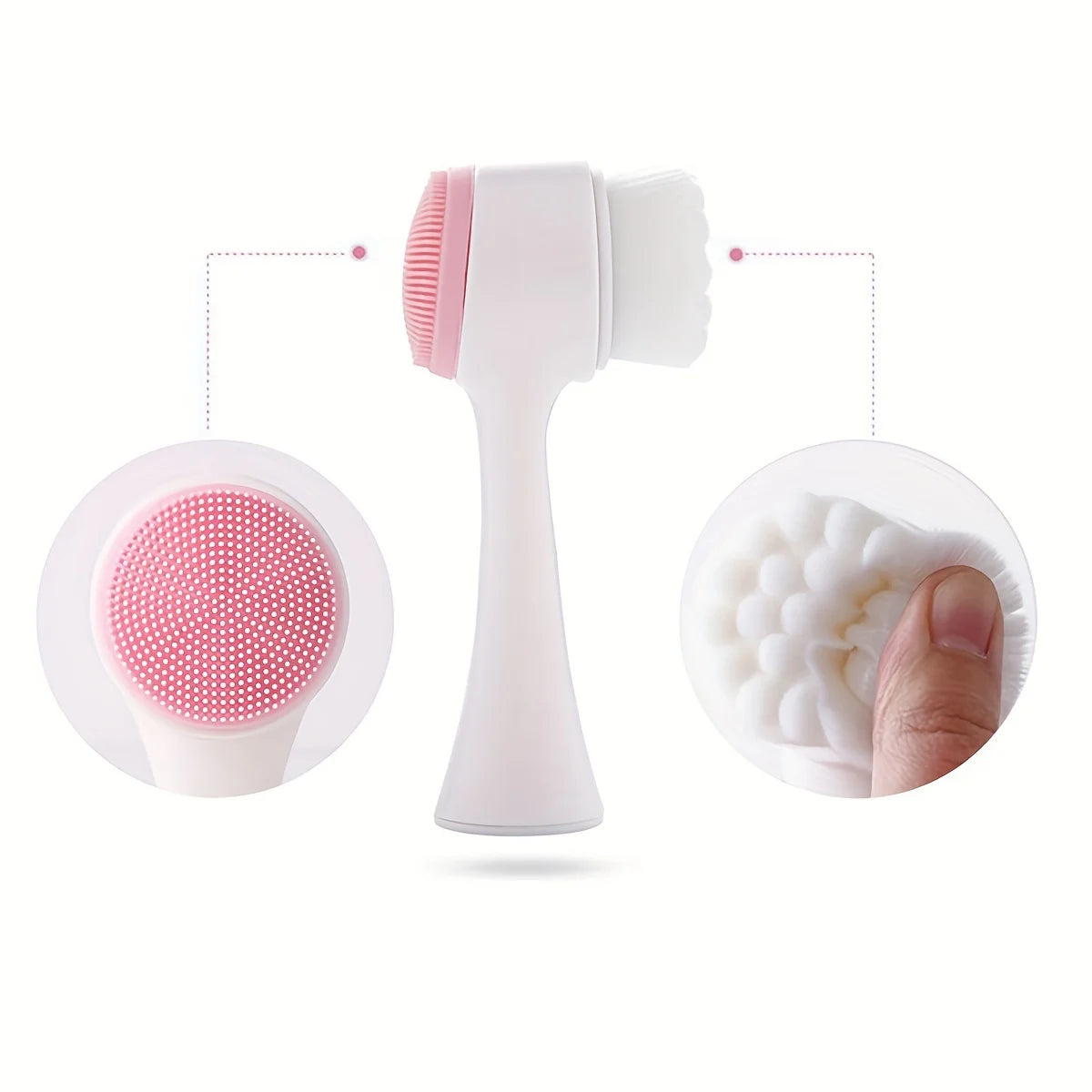 Silicone Pet Paw Cleaner & Massage Brush – Dual-Sided Grooming Tool (Pink)