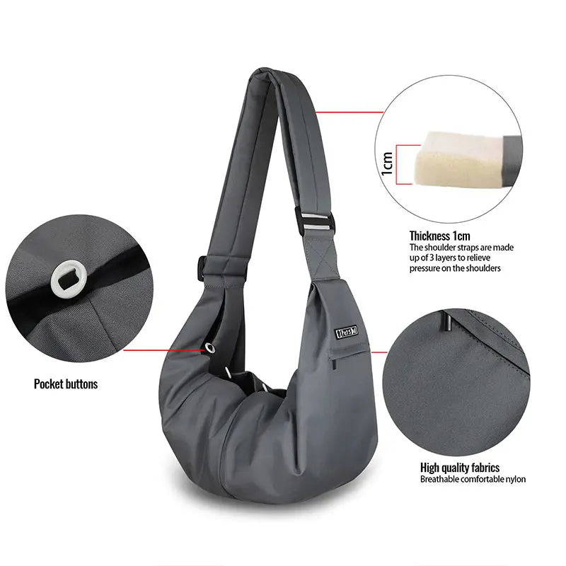 Premium Pet Sling Carrier Bag – Breathable, Secure & Stylish for Small Dogs & Cats (Up to 5kg)Petskd Pet Dog Sling Carrier Bag Outdoor Portable Shoulder Messenger Bag Cat Walking Bag for Puppy Kitten Nylon Pets Handbag