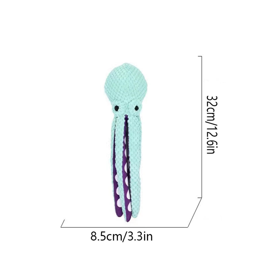 Plush Octopus Squeaky Dog Toy – Soft, Sound-Making Boredom Buster for Big & Small Dogs