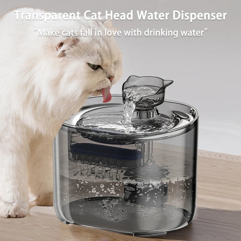 Automatic Pet Water Fountain – USB Electric Dispenser with Charcoal Filters for Cats & Small Dogs (2.2L)