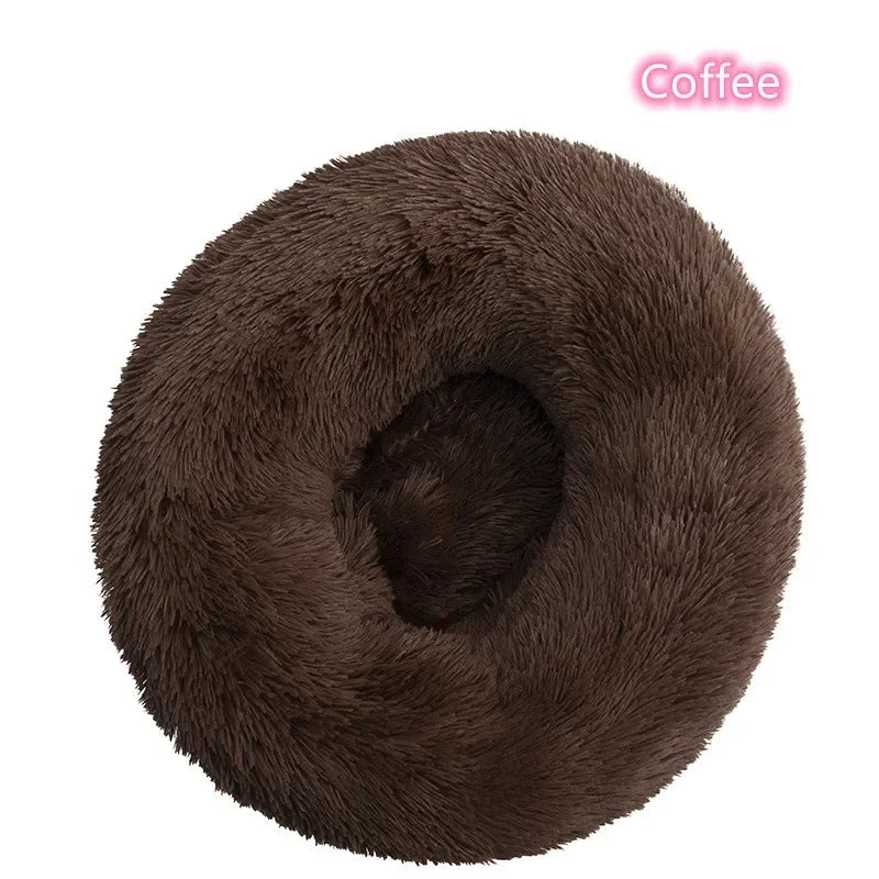 Ultra-Soft Plush Donut Cat Bed β Calming, Washable & Cozy for Deep Sleep