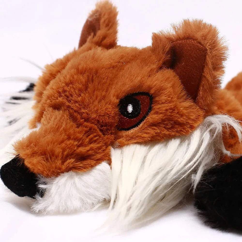 Stuffing-Free Squeaky Animal Dog Toy – Raccoon, Squirrel, Fox & More!