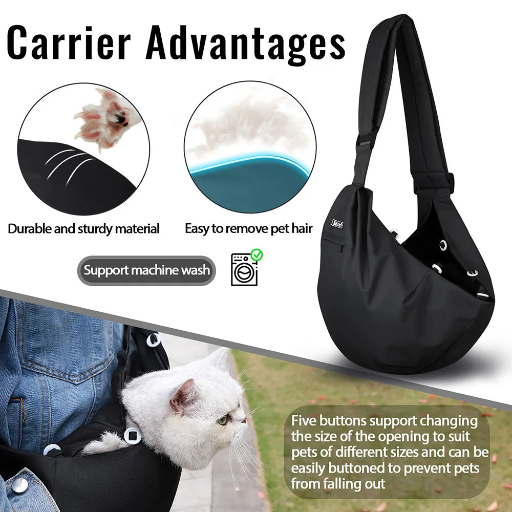 Premium Pet Sling Carrier Bag – Breathable, Secure & Stylish for Small Dogs & Cats (Up to 5kg)Petskd Pet Dog Sling Carrier Bag Outdoor Portable Shoulder Messenger Bag Cat Walking Bag for Puppy Kitten Nylon Pets Handbag