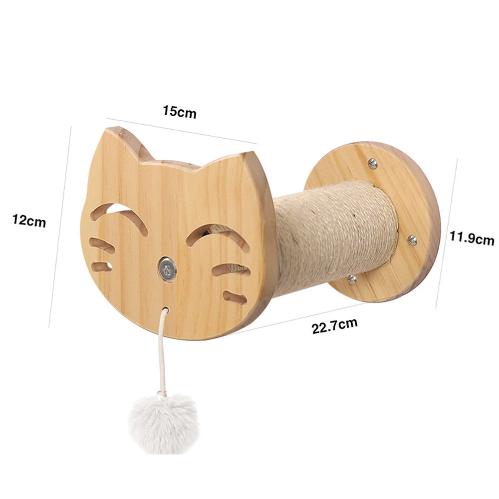 Cat Wall-Mounted Climbing Set – Wooden Hammocks, Perches, Sisal Ladder & Scratching Shelves