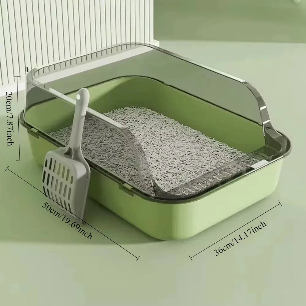 Large Semi-Closed Cat Litter Box – Splashproof, Removable & Easy-Clean Tray for Multi-Cat Homes