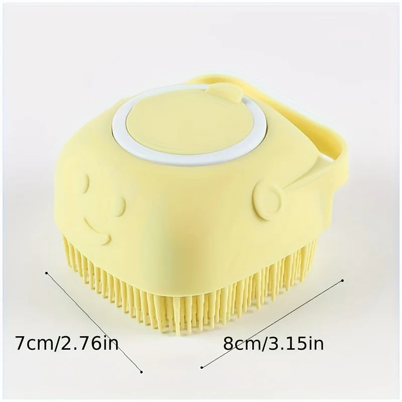 2-in-1 Pet Shampoo & Massage Brush – Silicone Bath Time Buddy for Cats & Dogs
