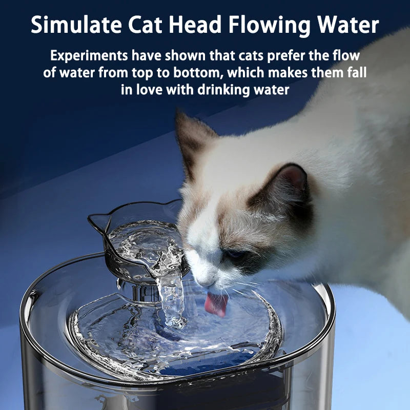 Automatic Pet Water Fountain – USB Electric Dispenser with Charcoal Filters for Cats & Small Dogs (2.2L)