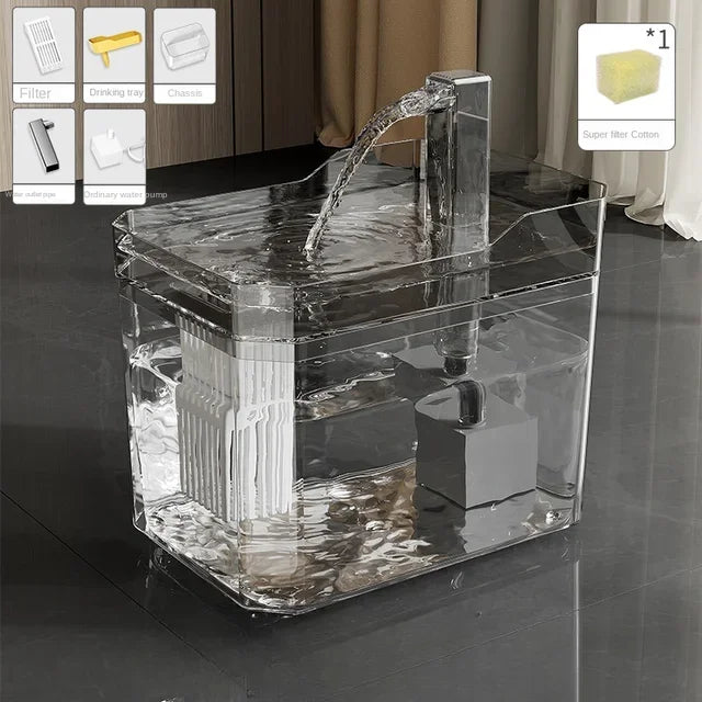 Automatic Cat Water Fountain – USB Powered with 1.5L Tank, Anti-Dry Pump & 3-Mode Filtering System