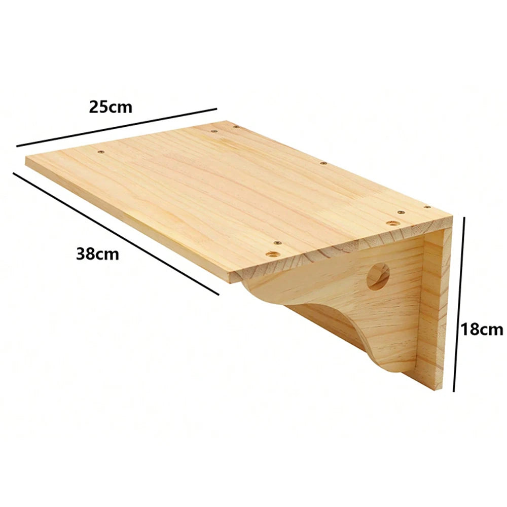 Cat Wall-Mounted Climbing Set – Wooden Hammocks, Perches, Sisal Ladder & Scratching Shelves