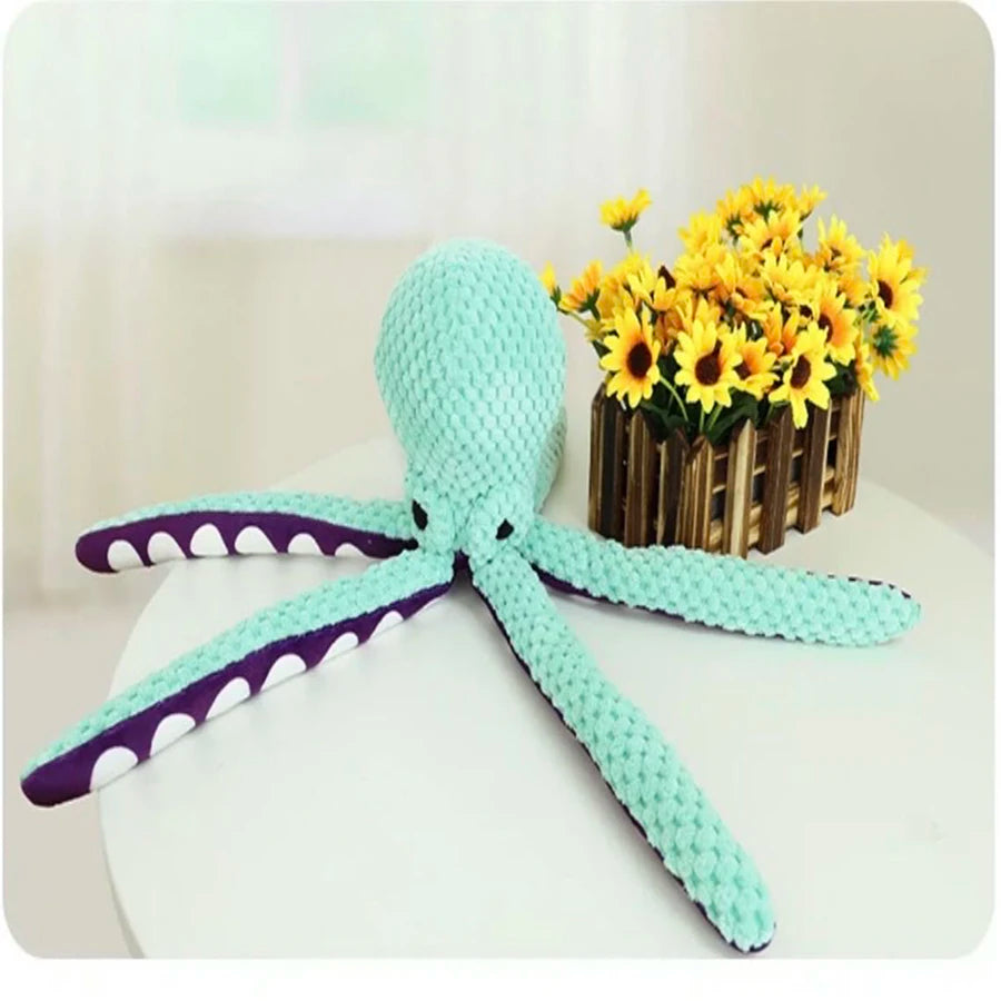 Plush Octopus Squeaky Dog Toy – Soft, Sound-Making Boredom Buster for Big & Small Dogs