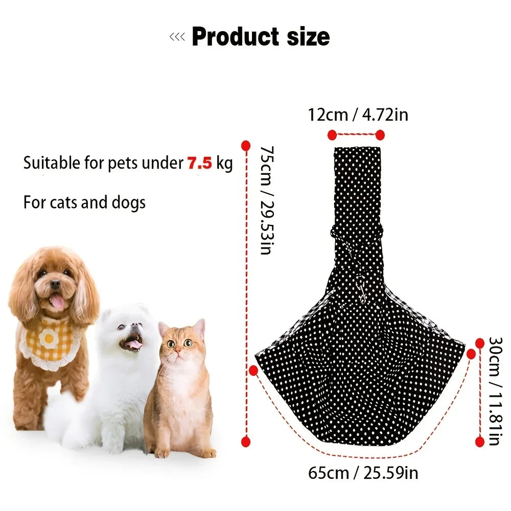 Escape-Proof Pet Sling Carrier – Hands-Free Travel Bag for Small Dogs & Cats (Up to 16lbs)