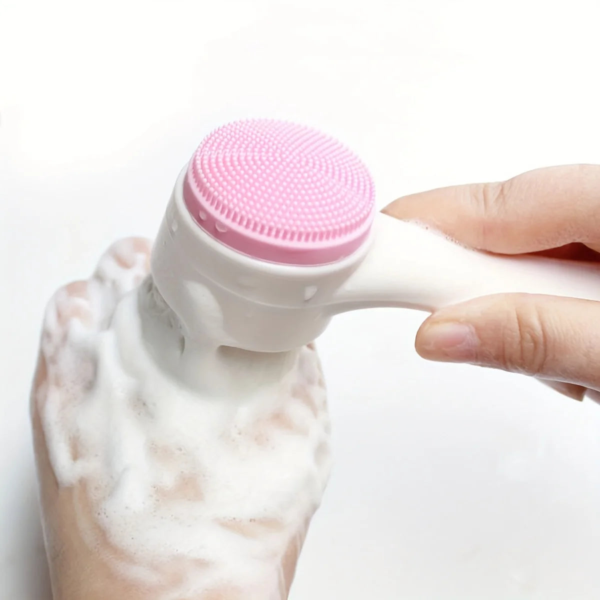 Silicone Pet Paw Cleaner & Massage Brush – Dual-Sided Grooming Tool (Pink)
