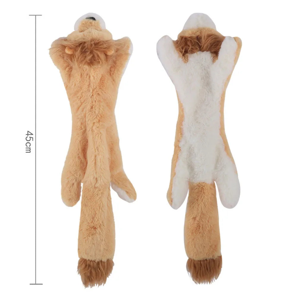 Stuffing-Free Squeaky Animal Dog Toy – Raccoon, Squirrel, Fox & More!