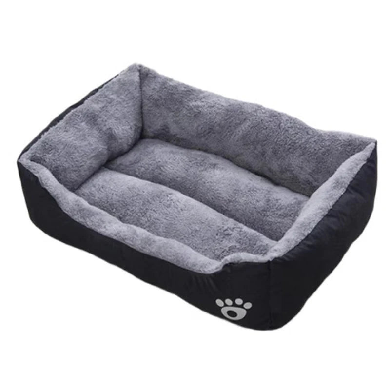 Black Plush Dog Bed – Non-Slip, Breathable Sleeping Mat for Small to Large Dogs