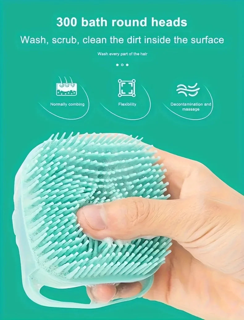 2-in-1 Pet Shampoo & Massage Brush – Silicone Bath Time Buddy for Cats & Dogs