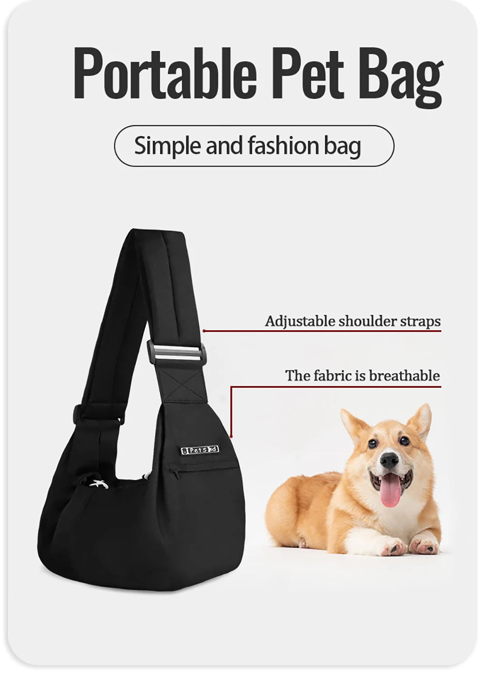 Premium Pet Sling Carrier Bag – Breathable, Secure & Stylish for Small Dogs & Cats (Up to 5kg)Petskd Pet Dog Sling Carrier Bag Outdoor Portable Shoulder Messenger Bag Cat Walking Bag for Puppy Kitten Nylon Pets Handbag