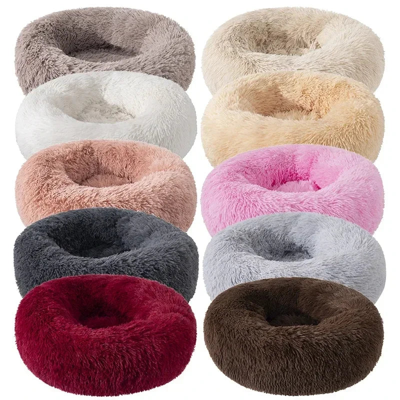 Ultra-Soft Plush Donut Cat Bed β Calming, Washable & Cozy for Deep Sleep