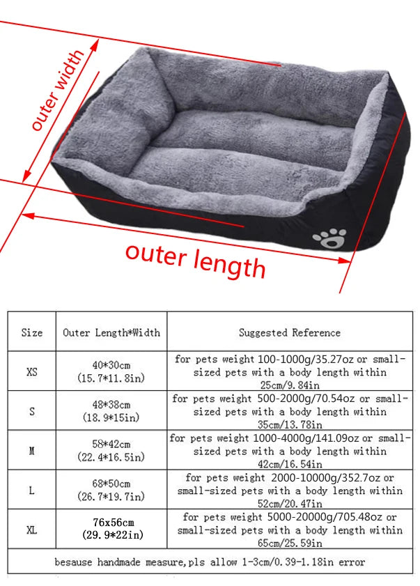 Black Plush Dog Bed – Non-Slip, Breathable Sleeping Mat for Small to Large Dogs