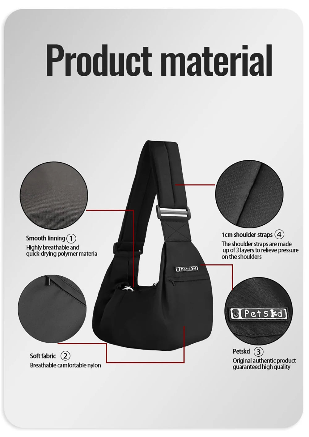 Premium Pet Sling Carrier Bag – Breathable, Secure & Stylish for Small Dogs & Cats (Up to 5kg)Petskd Pet Dog Sling Carrier Bag Outdoor Portable Shoulder Messenger Bag Cat Walking Bag for Puppy Kitten Nylon Pets Handbag