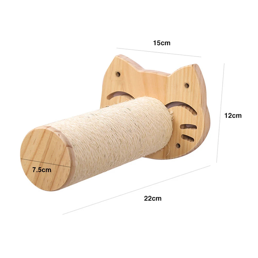 Cat Wall-Mounted Climbing Set – Wooden Hammocks, Perches, Sisal Ladder & Scratching Shelves