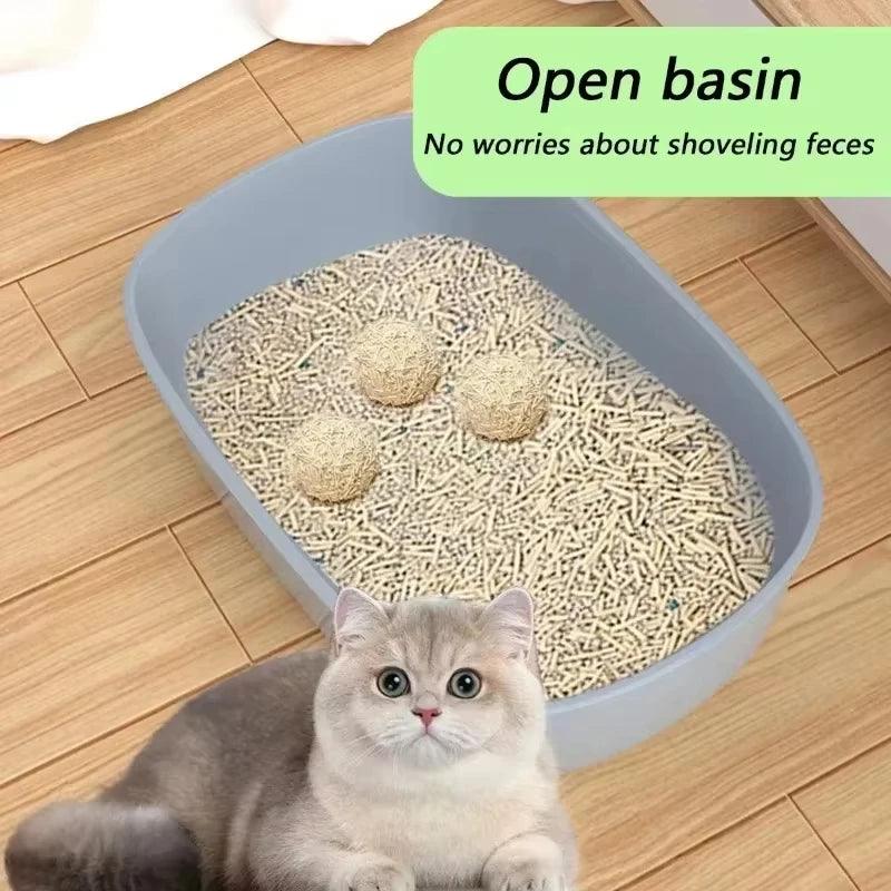 Large Semi-Closed Cat Litter Box – Splashproof, Removable & Easy-Clean Tray for Multi-Cat Homes