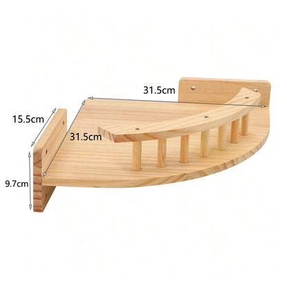 Cat Wall-Mounted Climbing Set – Wooden Hammocks, Perches, Sisal Ladder & Scratching Shelves