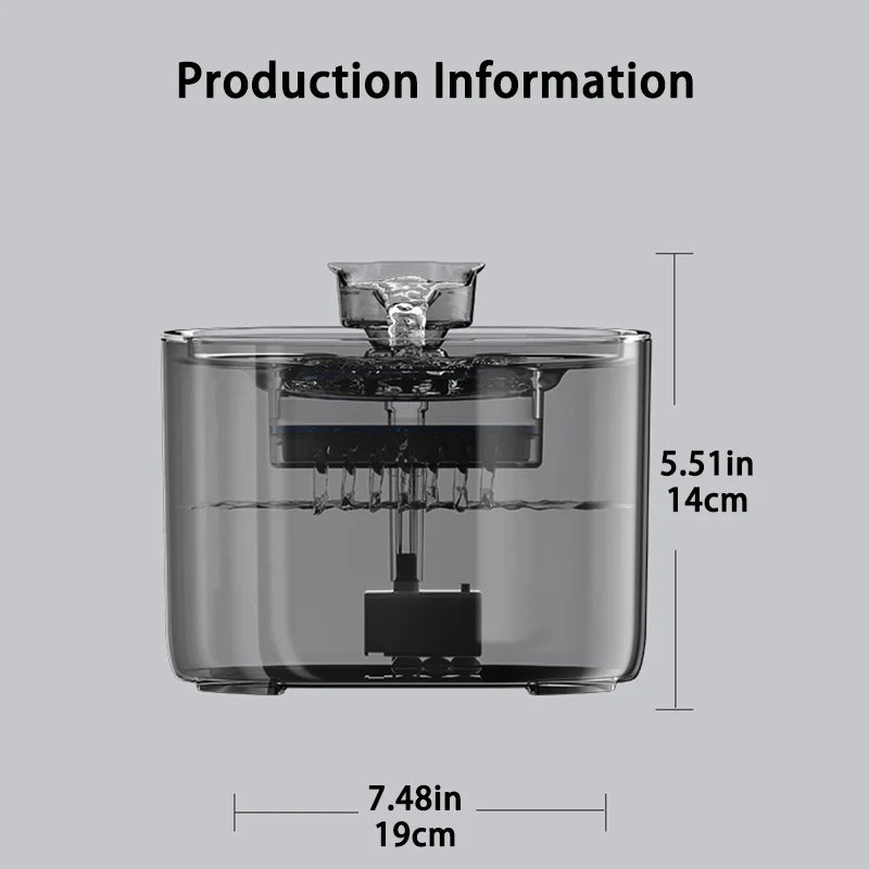 Automatic Pet Water Fountain – USB Electric Dispenser with Charcoal Filters for Cats & Small Dogs (2.2L)