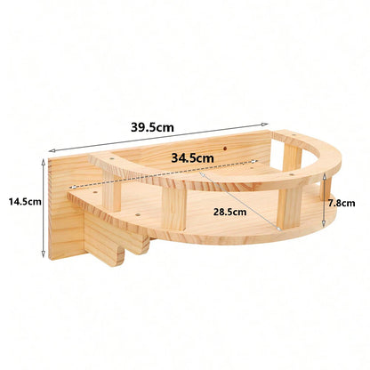 Cat Wall-Mounted Climbing Set – Wooden Hammocks, Perches, Sisal Ladder & Scratching Shelves