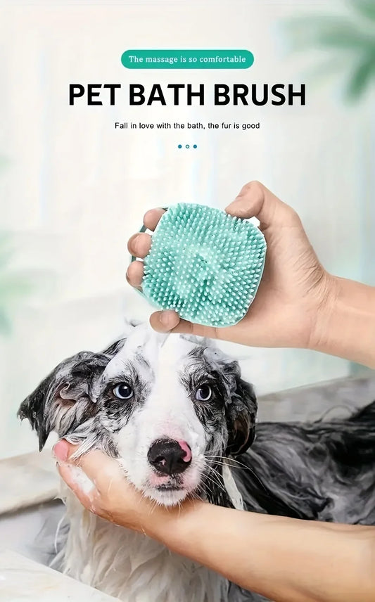 2-in-1 Pet Shampoo & Massage Brush – Silicone Bath Time Buddy for Cats & Dogs
