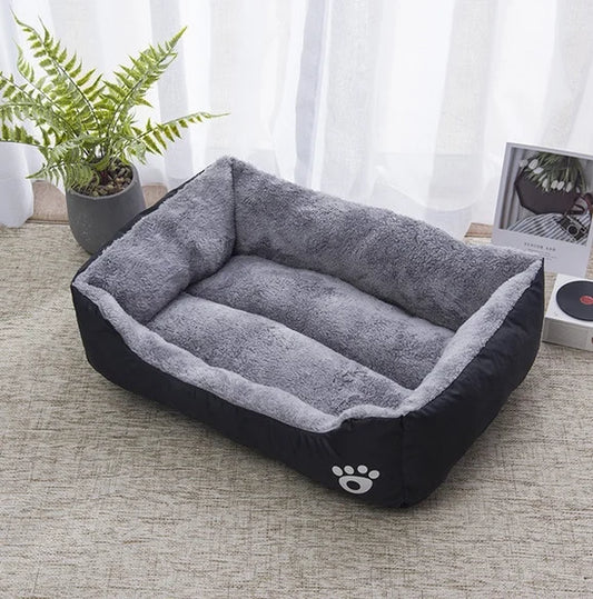 Black Plush Dog Bed – Non-Slip, Breathable Sleeping Mat for Small to Large Dogs