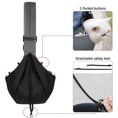 Premium Pet Sling Carrier Bag – Breathable, Secure & Stylish for Small Dogs & Cats (Up to 5kg)Petskd Pet Dog Sling Carrier Bag Outdoor Portable Shoulder Messenger Bag Cat Walking Bag for Puppy Kitten Nylon Pets Handbag