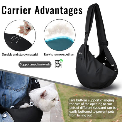 Premium Pet Sling Carrier Bag – Breathable, Secure & Stylish for Small Dogs & Cats (Up to 5kg)Petskd Pet Dog Sling Carrier Bag Outdoor Portable Shoulder Messenger Bag Cat Walking Bag for Puppy Kitten Nylon Pets Handbag