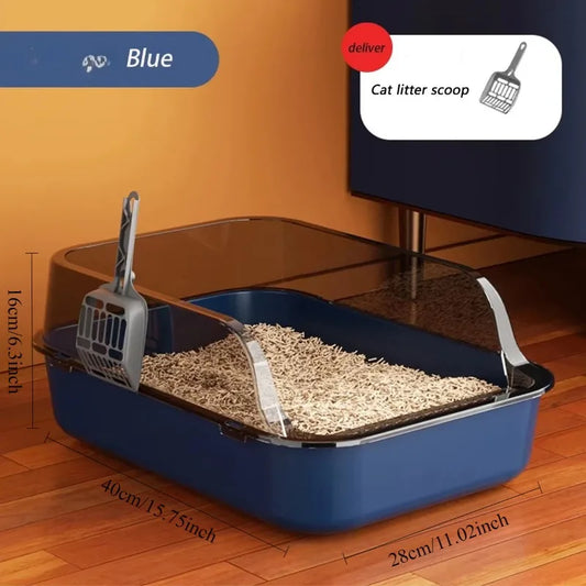 Large Semi-Closed Cat Litter Box – Splashproof, Removable & Easy-Clean Tray for Multi-Cat Homes