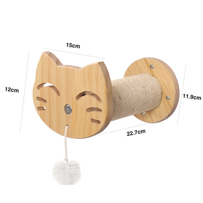 Cat Wall-Mounted Climbing Set – Wooden Hammocks, Perches, Sisal Ladder & Scratching Shelves