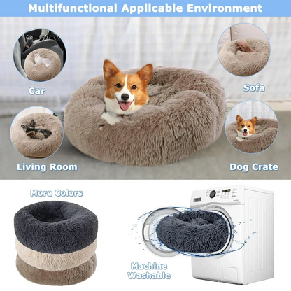 Ultra-Soft Plush Donut Cat Bed – Calming, Washable & Cozy for Deep Sleep