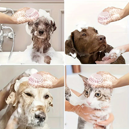 2-in-1 Pet Shampoo & Massage Brush – Silicone Bath Time Buddy for Cats & Dogs