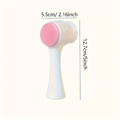 Silicone Pet Paw Cleaner & Massage Brush – Dual-Sided Grooming Tool (Pink)