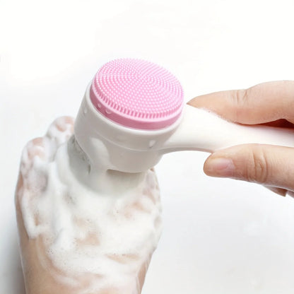 Silicone Pet Paw Cleaner & Massage Brush – Dual-Sided Grooming Tool (Pink)