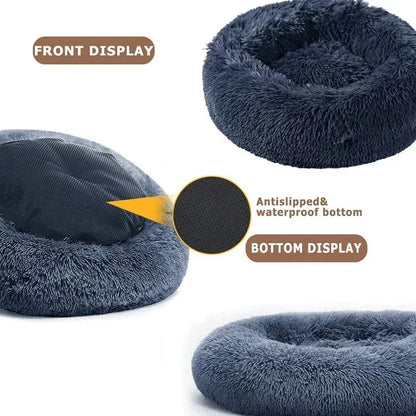 Ultra-Soft Plush Donut Cat Bed – Calming, Washable & Cozy for Deep Sleep