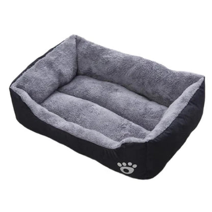 Black Plush Dog Bed – Non-Slip, Breathable Sleeping Mat for Small to Large Dogs
