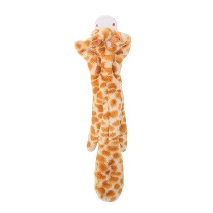 Stuffing-Free Squeaky Animal Dog Toy – Raccoon, Squirrel, Fox & More!