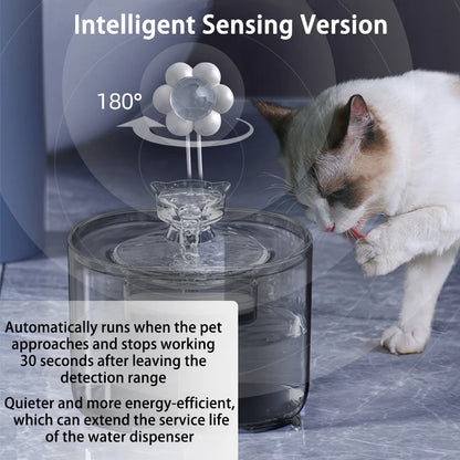 Automatic Pet Water Fountain – USB Electric Dispenser with Charcoal Filters for Cats & Small Dogs (2.2L)