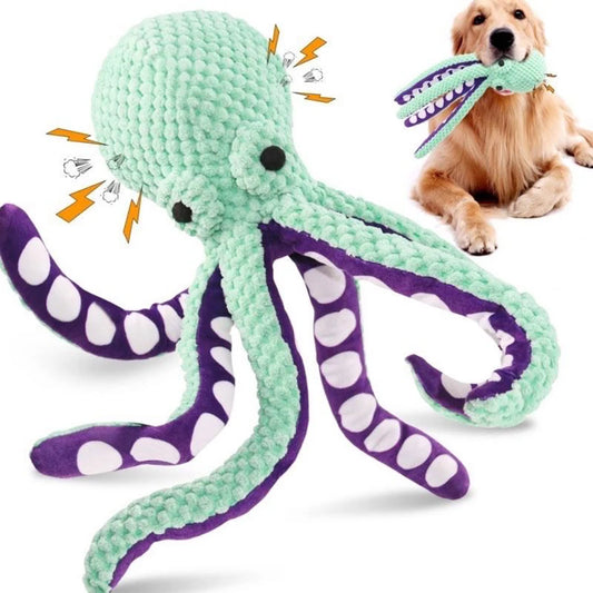 Plush Octopus Squeaky Dog Toy – Soft, Sound-Making Boredom Buster for Big & Small Dogs