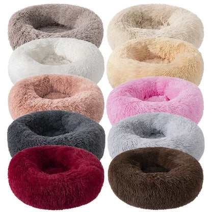 Ultra-Soft Plush Donut Cat Bed – Calming, Washable & Cozy for Deep Sleep