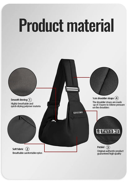 Premium Pet Sling Carrier Bag – Breathable, Secure & Stylish for Small Dogs & Cats (Up to 5kg)Petskd Pet Dog Sling Carrier Bag Outdoor Portable Shoulder Messenger Bag Cat Walking Bag for Puppy Kitten Nylon Pets Handbag